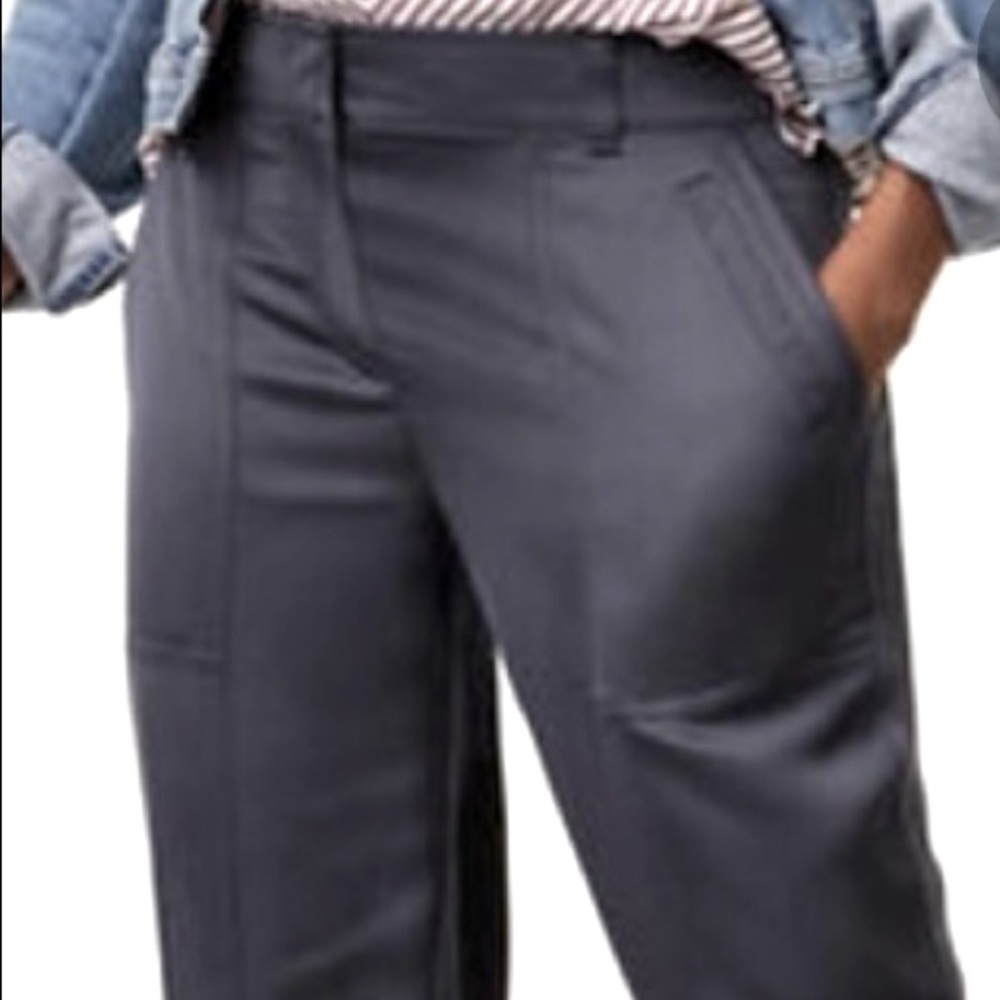 Loft Satin Cargo Joggers Grey Size 10